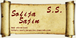Sofija Šajin vizit kartica